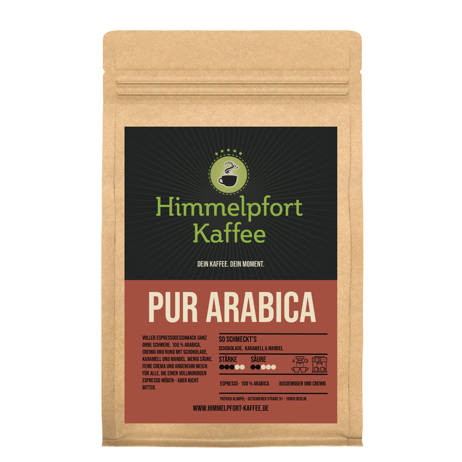 Espresso Pur Arabica von Himmelpfort Kaffee – Kaffeeverpackung