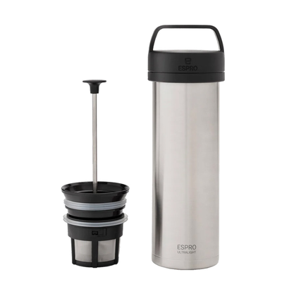 Espro P0 Ultralight Reise-French-Press in Silber von Himmelpfort Kaffee