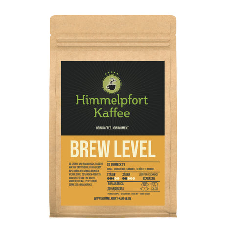 Brew Level Espresso-Blend 80% Arabica und 20% Robusta von Himmelpfort Kaffee