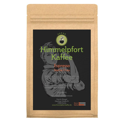 Espresso Starke Frau frisch geröstete Espressobohnen von Himmelpfort Kaffee