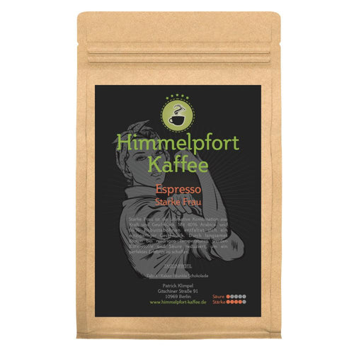 Espresso Starke Frau frisch geröstete Espressobohnen von Himmelpfort Kaffee