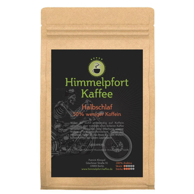 Halbschlaf - 50% weniger Koffein - Himmelpfort Kaffee