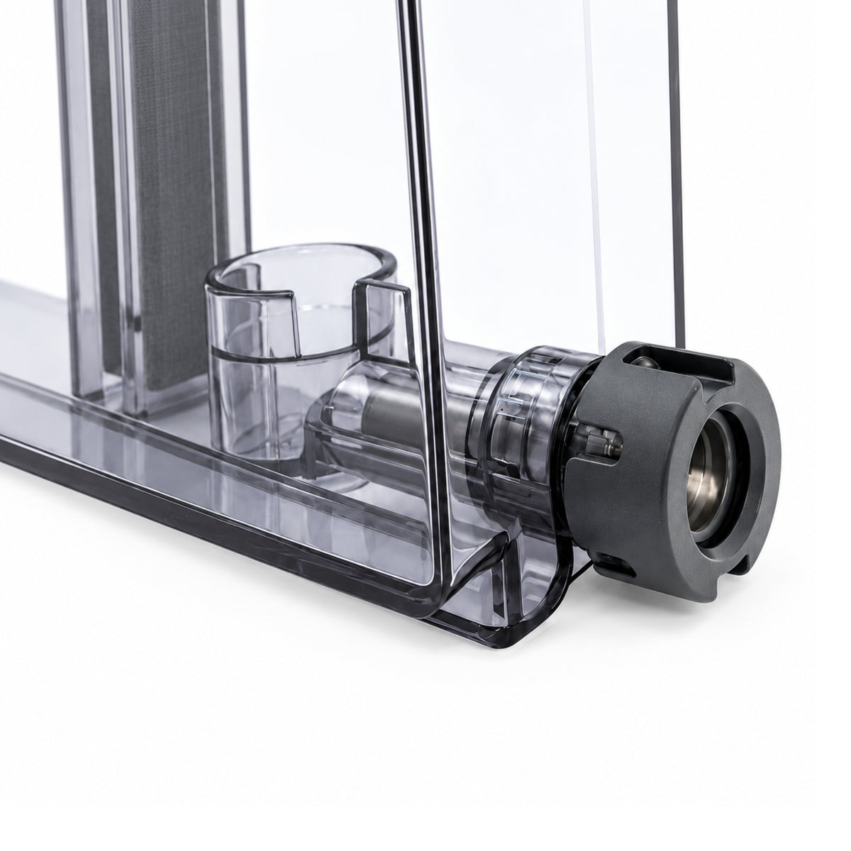 Detail des Anschlusses am De’Longhi Wassertank AS13200250 ohne äußere Dichtung