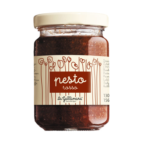 La Gallinara Pesto Rosso mit getrockneten Tomaten, 130 g Glas